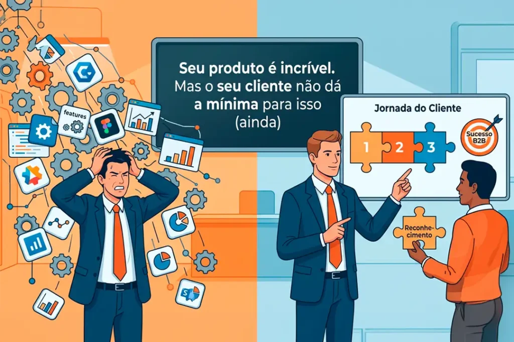 Seu produto é incrível. Mas o seu cliente não dá a mínima para isso (ainda).